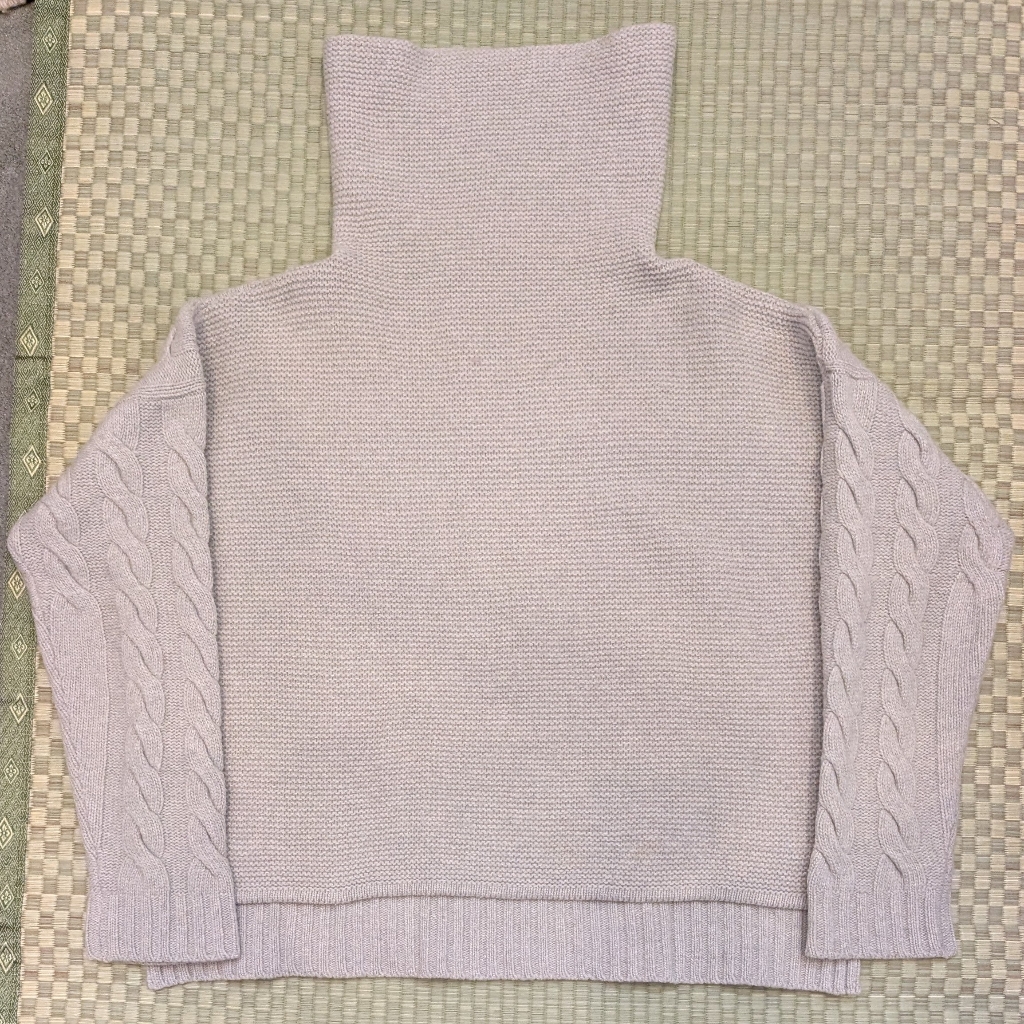 Maxmara Wool Cashmere Cable Knit Rollneck Sweater Cream Women's Size Large